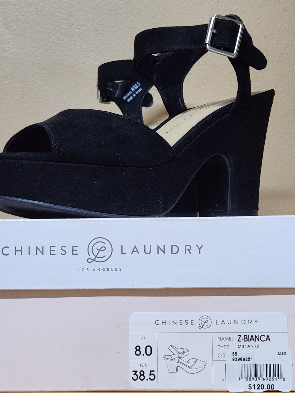 Chinese Laundry Black Suede Platform Sandals - Z-Bianca